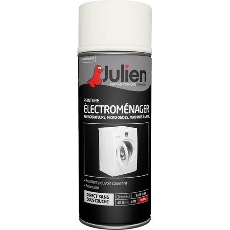 Peinture aérosol pour Electroménager - Brillant Blanc Email - 400 ml - Julien