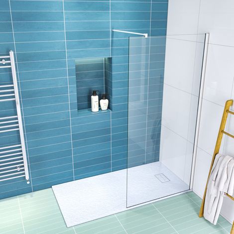 ELEGANT Frameless Shower Cabin 1200mm Walk in Shower Door Screen Wet Room with 1700x900mm Anti-Slip Tray and Waste Trap Cover (1/5)