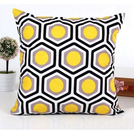 Forme géométrique canapé-lit décoration intérieure coussin Housse Coussin jaune oreiller (1/2)
