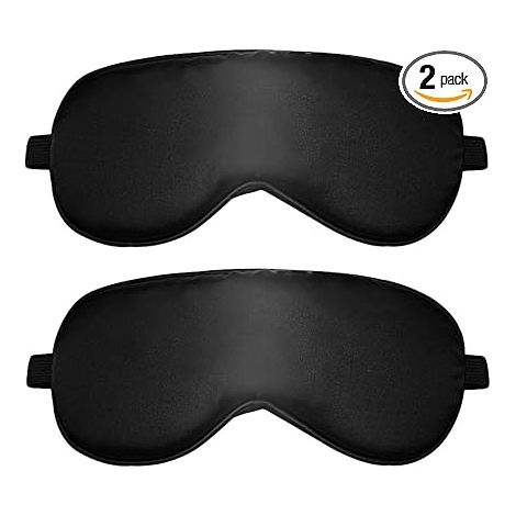 2pcs Pack sleep Eye Mask, ultra doux sleep Eye Mask Light Eye Mask sleep Eye Mask voyage anti - lumière Eye Mask avec bande élastique réglable (noir) (1/5)