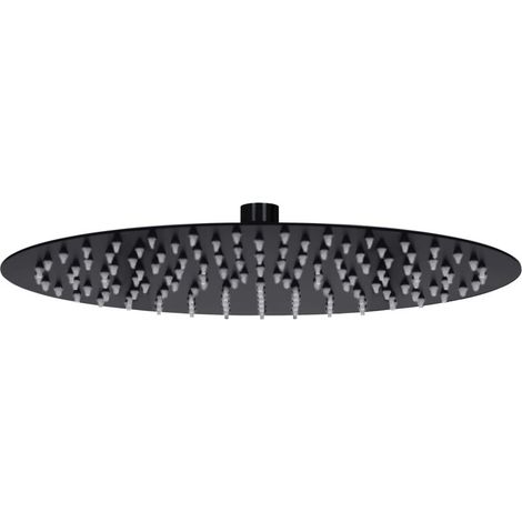 VURAHOME – Regenduschkopf, Edelstahl, 30 cm, rund, schwarz (1/5)
