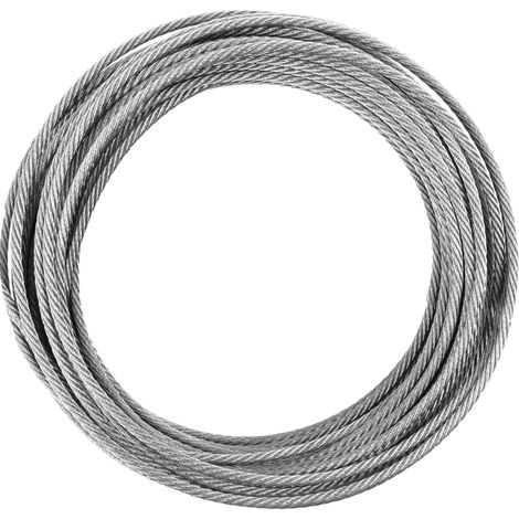 Cable de acero inoxidable, cuerda de acero inoxidable de 5 mm, kit de cable de acero de 7 x 7, cable de acero inoxidable de 20 m para cortinas, cortinas colgantes de jardín y exteriores.