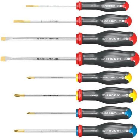 Facom ProtwistÂ¨ Screwdriver Set, 8 Piece SL/PH/PZ