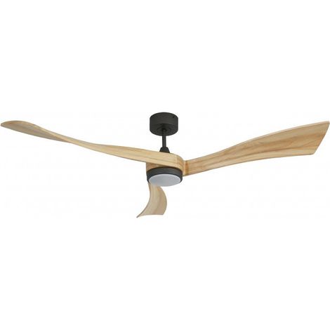 Twist, Ventilateur déstratificateur d'air, pales bois clair 166 Cm Moteur noir avec point lumineux LED.