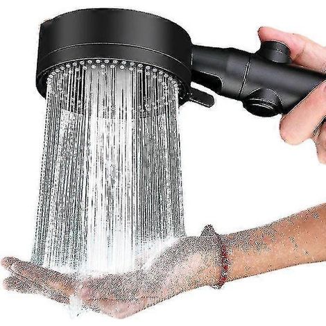 Duschkopf, Hochdruck-Handbrausekopf mit 5 Düsen und 5 Geschwindigkeitsstufen (schwarz)
