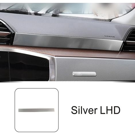 (Argent) Bande adhésive décorative pour panneau passager de console centrale, compatible avec Audi Q3 2019-2022 (conduite à gauche), en acier inoxydable, accessoires intérieurs de voiture (1/5)