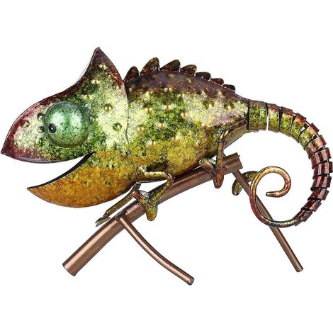 Tooarts Chamäleon-Skulptur aus Eisen, Tiermotiv, Wildtier-Stil, Dekoration für drinnen und draußen