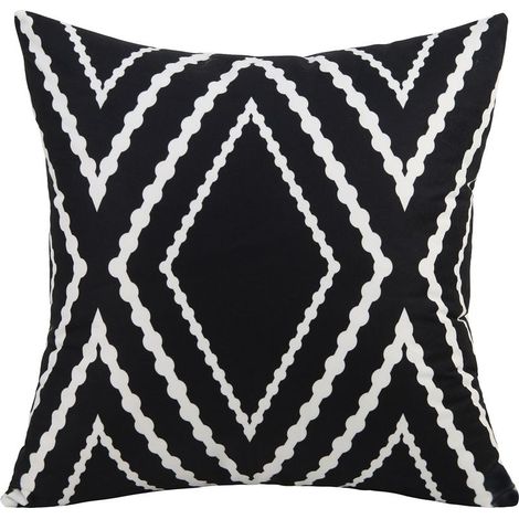 Lot de 2 Housses de Coussins en Décoratif Canapé Taie d'oreiller Motif Géométrique Rayures Housse Coussin Noir et Blanc Moderne Taie d'oreiller Decoration Maison Salon Chambre pour Canapé 45x45 (1/3)