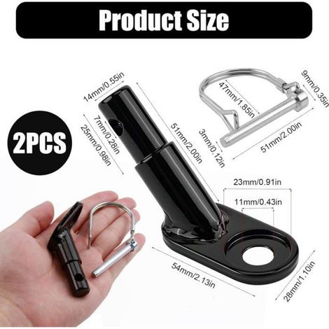 2pcs,Attache Remorque Vélo avec Goupille de Sécurité, Fixation Remorque Universelle en Acier Alliée, Compatible Remorque Vélo Enfant (1/4)