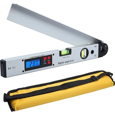1-225°/400 mm/16 Zoll Digitalanzeige-Winkellineal, elektronisches Nivellierlineal, Digitalanzeige-Winkellineal  FLITI