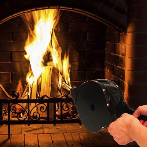 Soufflet à bois avec sangle de suspension pour cheminée, idéal pour les barbecues et le camping en plein air. (1/4)