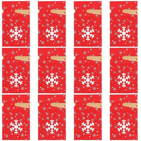 Lot de 50 sacs cadeaux de Noël à cordon, pochettes de rangement-23X14.5cm