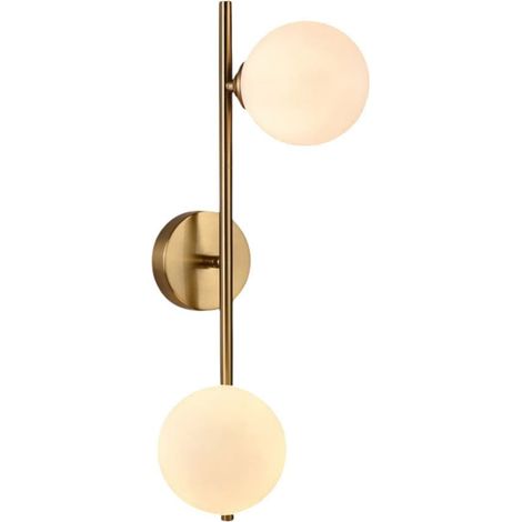 TrAdE Shop Traesio - Applique Da Parete Struttura In Metallo Bronzo Minimal Con Attacco G9 2 Sfere Opache Aq41 - (1/5)