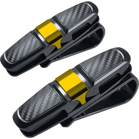 2 portaocchiali alette parasole con clip, rotazione 180°, oro (1/5)