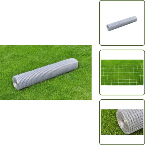 The Living Store Grillage pour volière acier galvanisé 10x1 m argenté - Protection des arbres