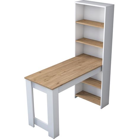 Toeletta\ Cervaro, 5 Ripiani, 5 Vani, con Libreria, 120x54x154h cm Marrone Rovere
