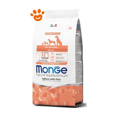 MONGE CIBO SECCO CANE CROCCANTINI CON SALMONE E RISO 12 KG