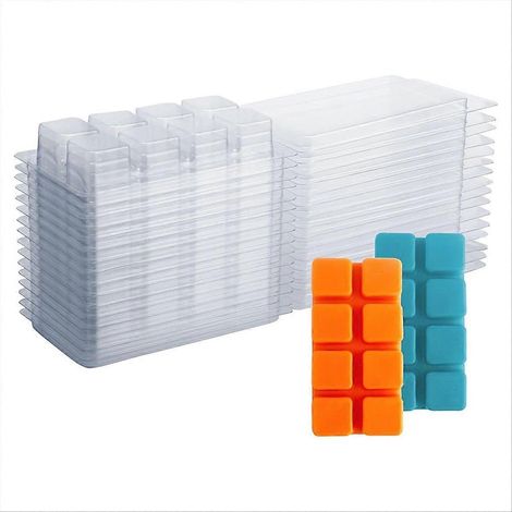 Contenants pour fondants parfumés - 8 cavités transparentes - 25 sachets de cubes en forme de coquille (1/5)