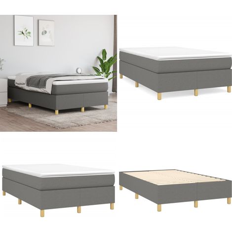 Boxspringbett mit Matratze Dunkelgrau 120x200 cm Stoff - Boxspringbett - Doppelbett - Bettenrahmen - Matratze - Matratzenauflage - Home & Living
