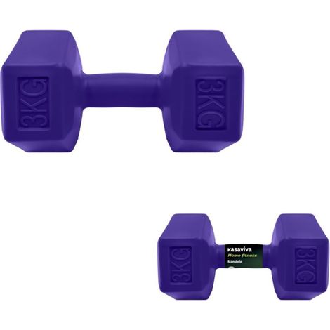 Manubrio Attrezzo Peso per Palestra Viola 3 Kg