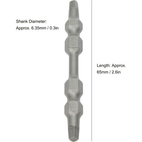 Doppelseitiger 6,35-mm-Vierkantschraubendreher mit magnetischer Spitze, elektrischer Vierkantschraubendreher, 10er-Packung (1/5)