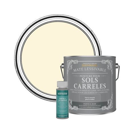 Peinture pour Sols Carrelés Mate Lessivable - Crème Fouettée (1/3)