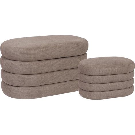 Amadeus - Lot de 2 coffres en tissu marron Bump (1/4)