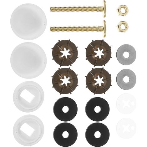 CCYKXA  20-Piece Floor-Mounted Toilet Fixing Kit: Stainless Steel Bolts with Washers and Bolt Covers, Moisture-Resistant Fixing Screws for Bathroom Replacement (1/5)