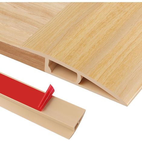 200cm7cm Barre de Seuil de Rattrapage de Niveau, Barre de Seuil en PVC pour des Hauteurs de 12 à 15mm, pour Tapis, Sols, Seuils de Porte et Bords(A5015,Grain de Bois Brut) (1/5)
