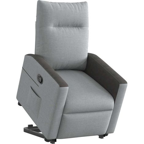 Maison Exclusive - Sillón reclinable elevable de tela gris claro (1/5)
