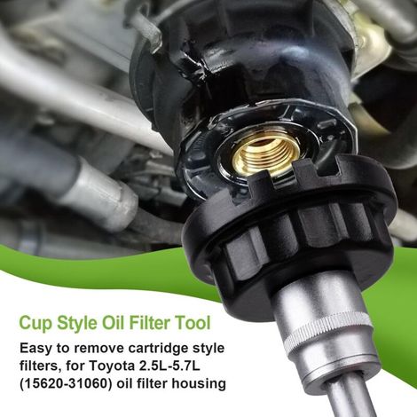 Chiave per filtro olio per Toyota, strumento di rimozione filtro olio a tappo da 64 mm per Lexus, Camry, 4 Runner, RAV4, Tundra, Tacoma, Highlander, Sienna, Sequoia, Avaion, Venza con motore da 2,5-5, (1/2)