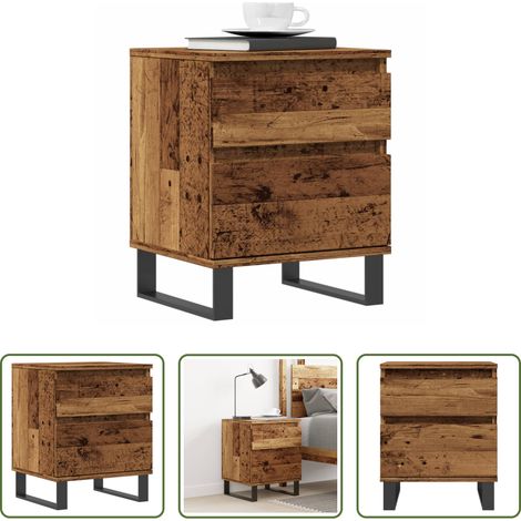 Altholz Nachttisch - Nachttisch Altholz-Optik 40x35x50 cm Holzwerkstoff (1/5)