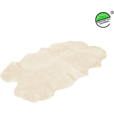 Alfombra blanca natural hecha de 4 pieles de oveja esquiladas, 180x100cm, tamaño 180x100cm (1/5)