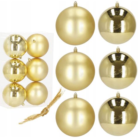 PALLINE PER ALBERO DI NATALE ADDOBBO 6 PZ NATALIZIE 10 CM SET INDESTRUTTIBILI APPENDINI (1/5)