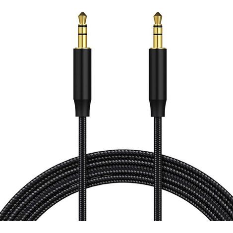 Cavo audio jack, cavo Aux, cavo ausiliario da 3,5 mm, cavo audio stereo maschio-maschio in nylon per cuffie, iPod, iPhone, iPad, HiFi, tablet, autoradio, smartphone, MP3, auto - 1 m. (1/5)