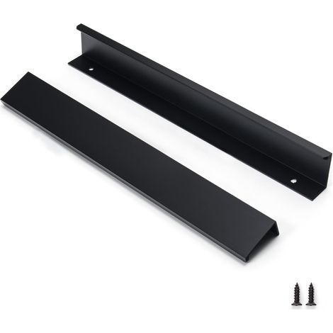 10 Möbelgriffe, Aluminiumlegierung, Schwarz, 400 mm, Schubladengriffe, Küche