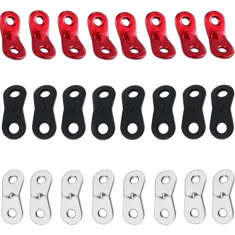 24 pezzi tenditore per tenda, tenditore per corda per tenda a 2 fori, tenditore per corda in alluminio, per tenda, tenda da sole, picnic, campeggio, escursionismo (3 colori) (1/5)