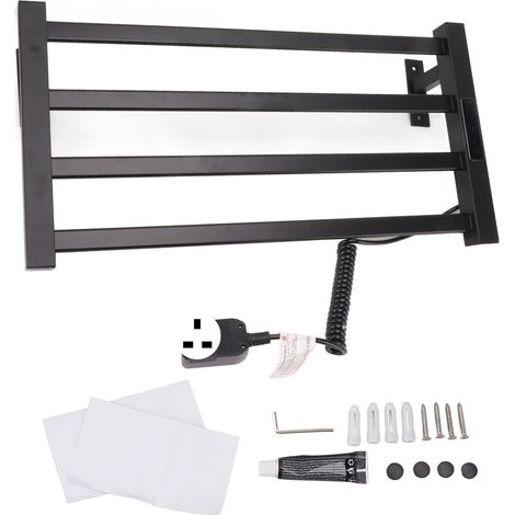 Sèche-serviette électrique mural avec affichage numérique, sans perçage, étagère chauffante programmable, prise UK 220V (1/5)
