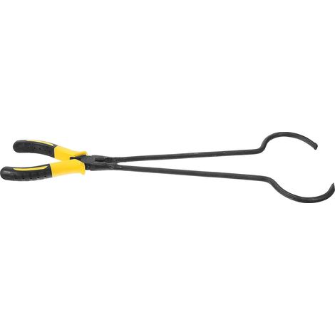 Pince à Creuset Ronde en Fer Poignée en Caoutchouc Noir, Outil Pratique et Facile à Saisir Raffinage Fusion des Métaux Précieux (1/5)