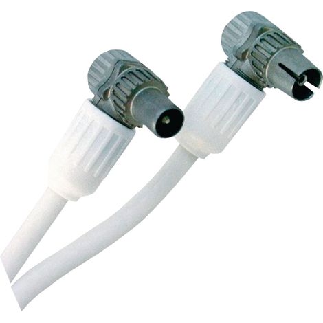 Cable coaxial coax hane - coax hona vinklad 500 m vit