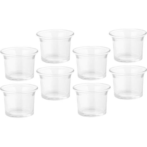 Petit Bougeoir en Verre pour Bougies Chauffe-Plat, Lot de 8 (1/5)