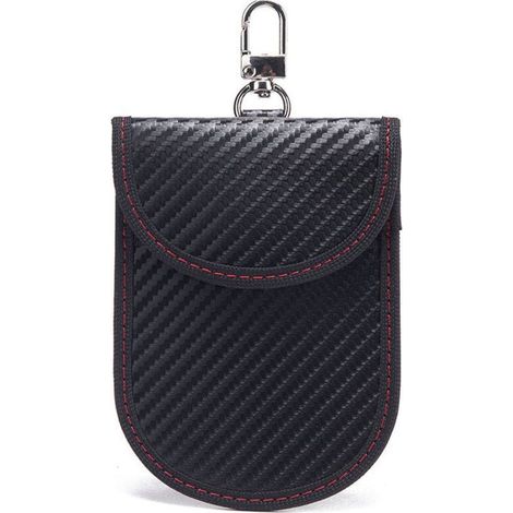 Etui Anti RFID Clé Voiture Signal Blocage Faraday Pochette Sac, Lot de 1 Pochettes Blocage Signal RFID pour Clé Voiture, Étui de Protection Anti RFID en Fibre de Carbone (1/5)