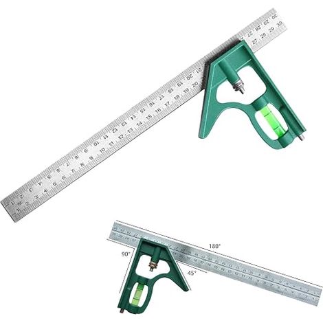 Règle Multifonctionnel Adjustable, acier inoxydable Carré Combiné, Équerre Combinée, Peut Marquer avec Précision, Mesurer des Angles, Tracer des Lignes Droites (1/5)