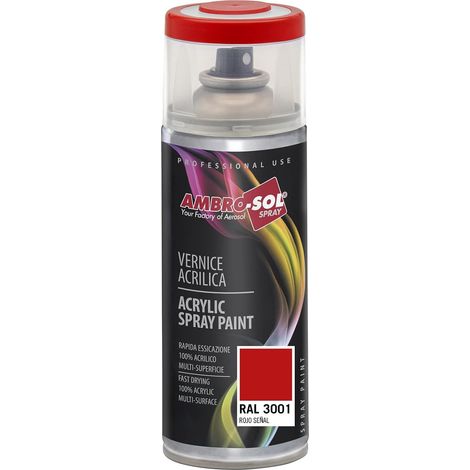 AMBRO-SOL PINTURA ACRILICA 3000 ROJO FUEGO SPRAY 400 ML.