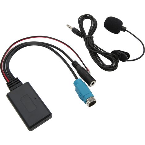 Adaptateur Bluetooth 5.0 pour autoradio Alpine KCE-236B, câble audio musique avec micro intégré, kit mains libres pour appels smartphone Android, remplacement compatible stéréo voiture. (1/5)