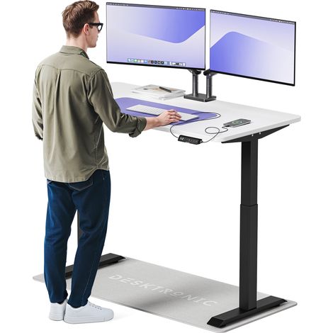 Desktronic Bureau assis debout HomeOne - 140x70cm - Noir/Blanc