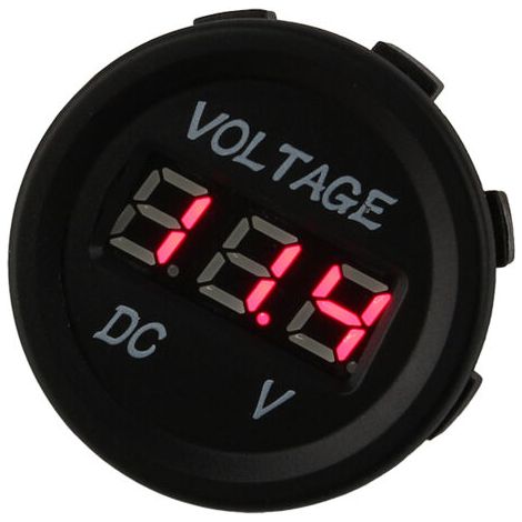 Prise de voltmètre, Universale 12 - 24V Impermeabile Digitale Voltometro Rosso LED Par Auto Moto (1/5)