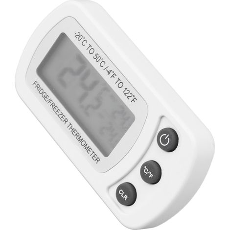 Lot de 2 thermomètres numériques étanches pour réfrigérateur/congélateur (20 à 50 °C), blancs (1/5)