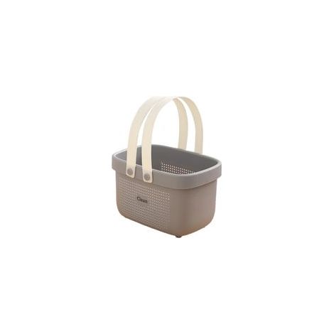 Petit organisateur de douche/baignoire en plastique avec poignée, idéal pour les chambres d'étudiants, les étagères et les placards – pour savon, shampoing, après-shampoing, peignes et brosses. Couleu (1/5)