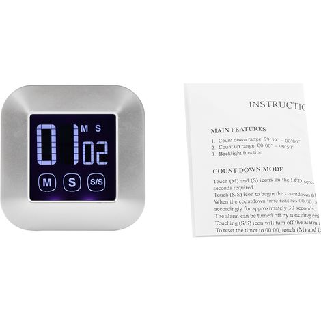 Minuteur de Cuisine Électronique avec Grand Écran LED Tactile Numérique (1/5)